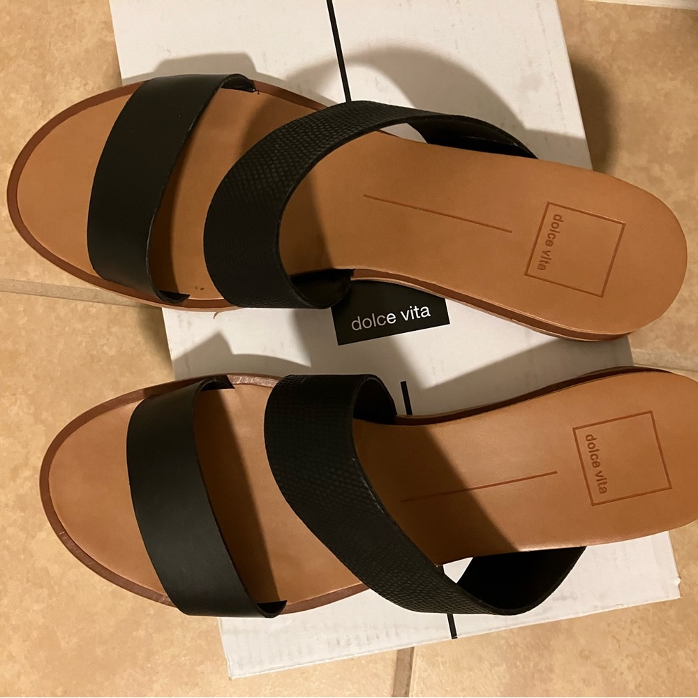 Dolce Vita Black Slide Sandals